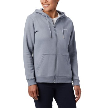 Columbia Ženske Majice S Kapuljačom - Logo Full Zip Sive | JHKF-50689
